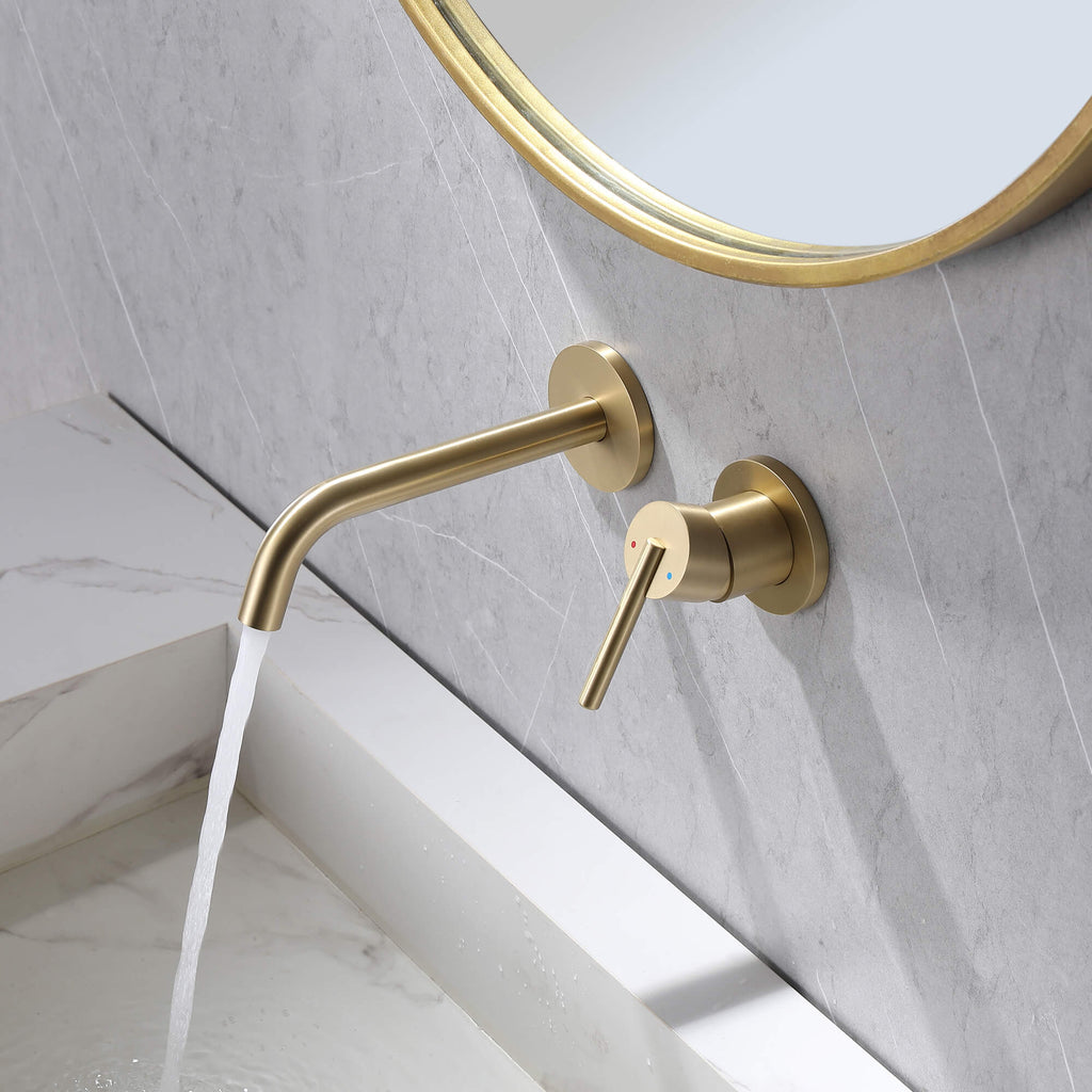 Rbrohant Minimalist Wall-Mount Bathroom Faucet Set - Wall-Mounted Sink Faucet