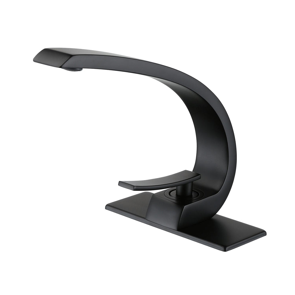 Rbrohant Modern Bathroom Faucet - C-Shape Design, Single Handle, CEC Compliant, cUPC Certified