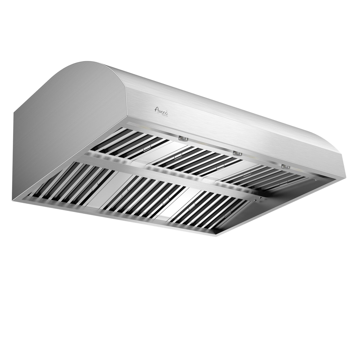 Awoco 48" Outdoor BBQ Vent Hood 18" High Type 304 Stainless Steel, 4 Speeds 2000 CFM, Dual Blowers, Adjustable LED Lights, 8” Round Top Vent