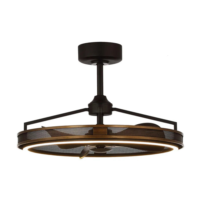 27" Jarpur Industrial Ceiling Fan - LED Lighting, Remote Control, Downrod Mount