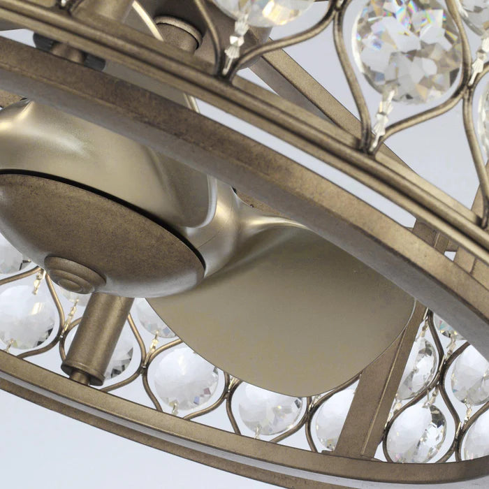 25" Crystal Fandelier - Modern Chandelier Ceiling Fan with LED Light & Remote