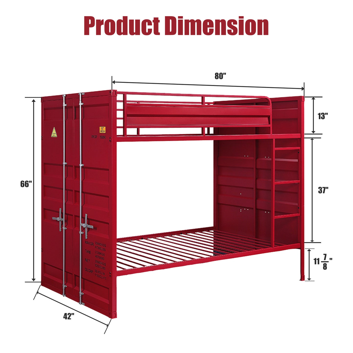 Dormily Twin Over Twin Metal Bunk Bed with Sturdy Guard Rail, Heavy Duty Twin Size Metal Bunk Beds Frame with Ladder, Industrial Bunk Beds, No Box Spring Needed