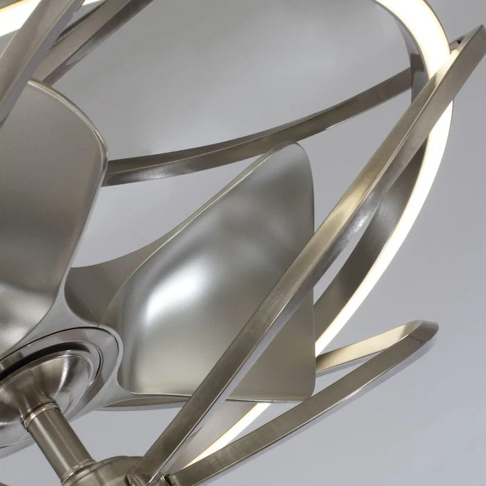 27" Bucholz Industrial Ceiling Fan - Brushed Nickel, DC Motor, Reversible