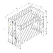 Dormily Twin Over Twin Metal Bunk Bed with Sturdy Guard Rail, Heavy Duty Twin Size Metal Bunk Beds Frame with Ladder, Industrial Bunk Beds, No Box Spring Needed