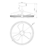 27" Jarpur Industrial Ceiling Fan - LED Lighting, Remote Control, Downrod Mount