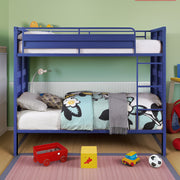 Dormily Twin Over Twin Metal Bunk Bed with Sturdy Guard Rail, Heavy Duty Twin Size Metal Bunk Beds Frame with Ladder, Industrial Bunk Beds, No Box Spring Needed