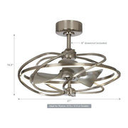 27" Bucholz Industrial Ceiling Fan - Brushed Nickel, DC Motor, Reversible