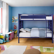 Dormily Full Over Full Metal Bunk Bed with Sturdy Guard Rail, Heavy Duty Full Size Metal Bunk Beds Frame with Ladder, Industrial Bunk Beds, No Box Spring Needed