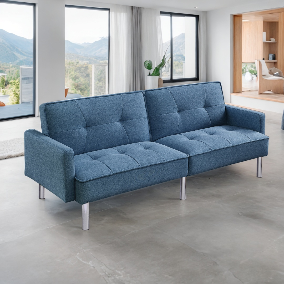 Dormily 84 inch Modern Sofa: Modern Futon Mid-Century Style, 3-Seater Modern Couch with 2 Pillows - Perfect for Living Rooms, Bedrooms, Home Offices, and Apartments