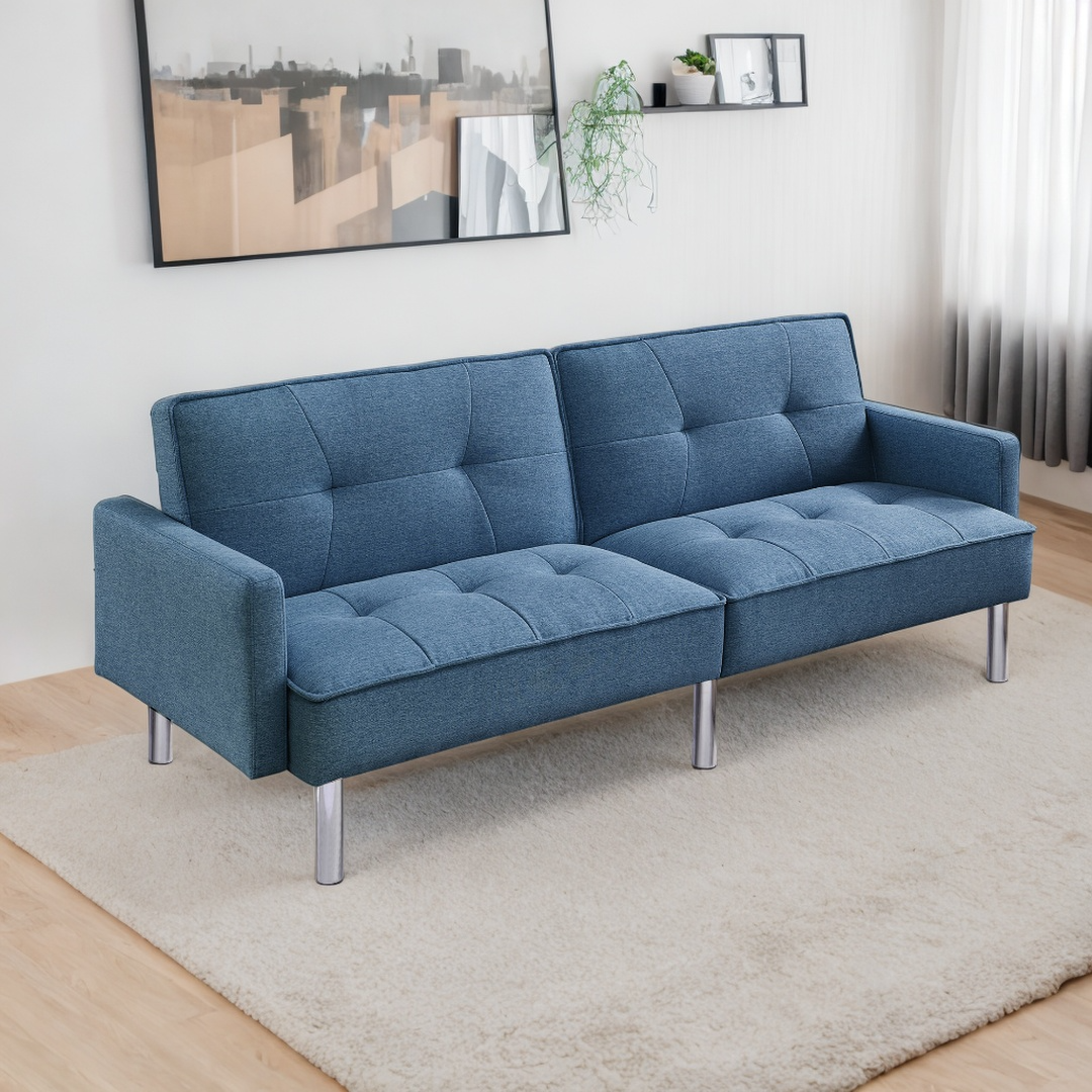 Dormily 84 inch Modern Sofa: Modern Futon Mid-Century Style, 3-Seater Modern Couch with 2 Pillows - Perfect for Living Rooms, Bedrooms, Home Offices, and Apartments