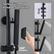 Rbrohant 3-Function Rain Shower Faucet System with Tub Spout