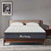 AirYoung Full Mattress - Midium Firm, Hybrid Mattress with Zero Pressure Memory Foam & 5-Zone Pocketed Coils for Pressure Relief, Motion isolation, CertiPUR-US Certified