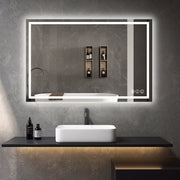 Awoco LED Bathroom Mirror, Vanity Mirror with Backlit and Front Light, Dimmable Anti-Fog Lighted Mirror, Memory Function, 3 Colors Mirror for Bathroom Wall