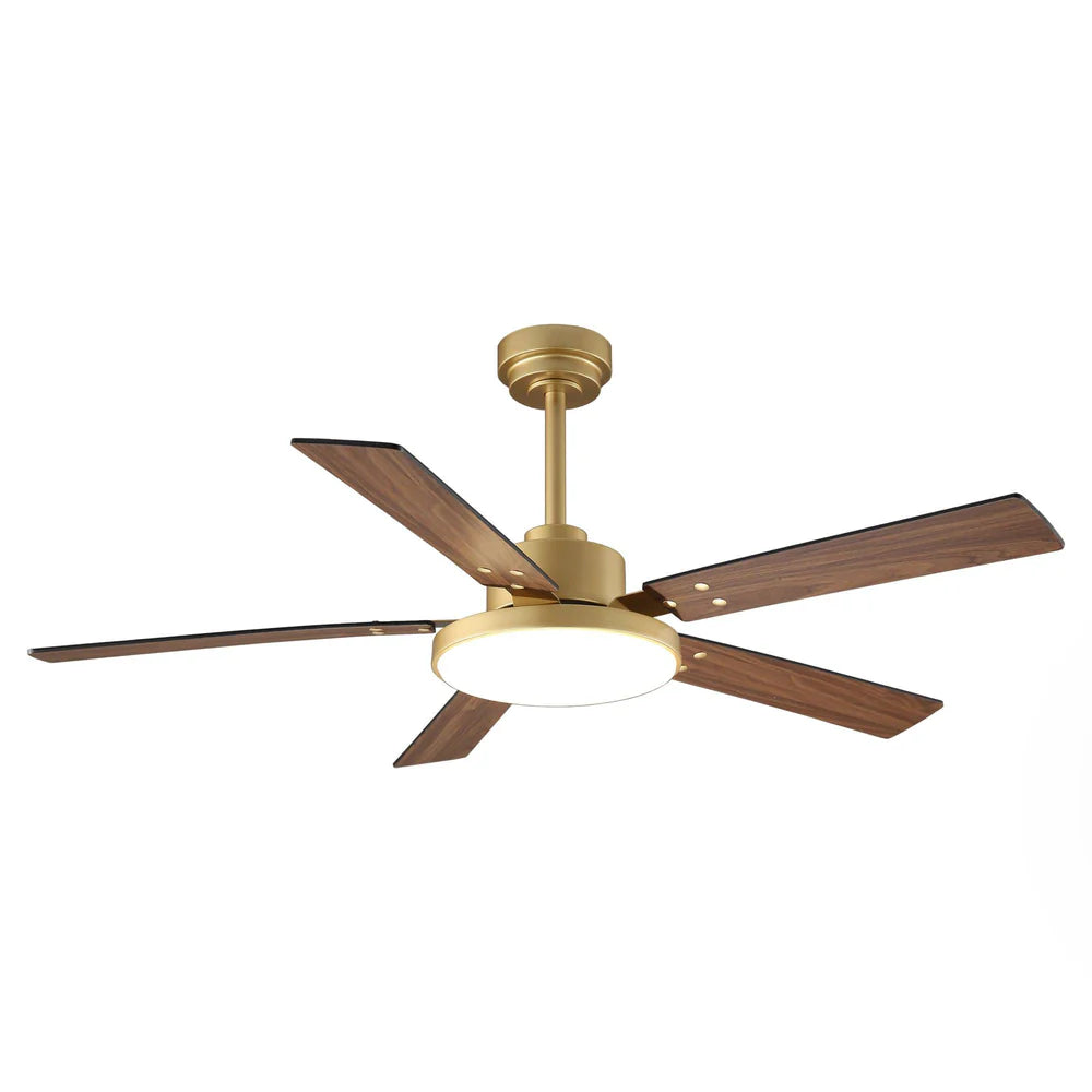 52" Vaczon Modern Ceiling Fan - Reversible Blades, LED Light & Remote