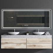 Awoco LED Bathroom Mirror, Vanity Mirror with Backlit and Front Light, Dimmable Anti-Fog Lighted Mirror, Memory Function, 3 Colors Mirror for Bathroom Wall