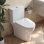 One-Piece Compact Elongated Toilet - Chair Height, Dual Flush 1000g MaP, Soft Close Seat, 12" Rough-In
