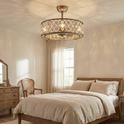 25" Crystal Fandelier - Modern Chandelier Ceiling Fan with LED Light & Remote