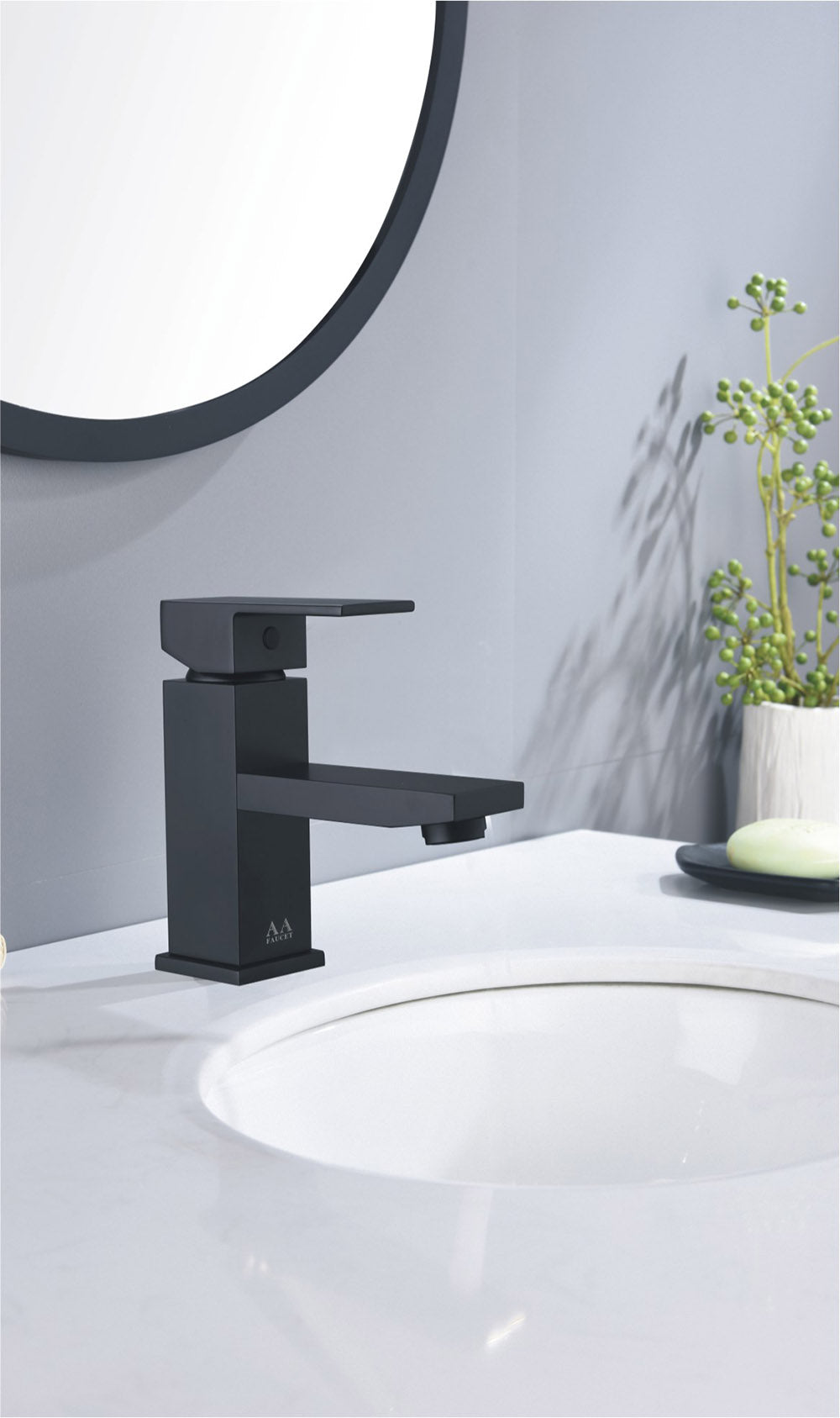 AA Faucet Matte Black Stainless Steel Single Handle Bathroom Faucet (AR-B0033-M)