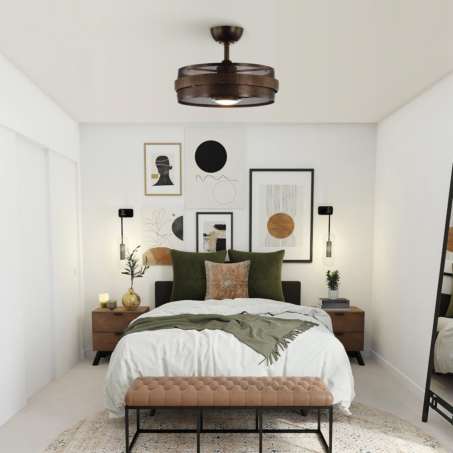 21" Nilgiri Industrial Ceiling Fan - DC Motor, LED Light, Remote, Reversible