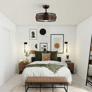 21" Nilgiri Industrial Ceiling Fan - DC Motor, LED Light, Remote, Reversible