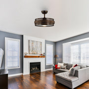 21" Nilgiri Industrial Ceiling Fan - DC Motor, LED Light, Remote, Reversible