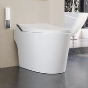 Tankless Smart Bidet Toilet - Auto Flush, ADA Height, Foam Shield, Heated Seat & Warm Air Dryer