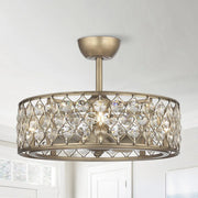 25" Crystal Fandelier - Modern Chandelier Ceiling Fan with LED Light & Remote