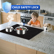 Awoco Induction Cooktop, built in Induction Stove Top, Electric Cooktop with Multiple Boost Burners with 9 power level, Residual Heat Indicator, Child Safety Lock, 220-240V with hard wire
