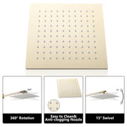 Rbrohant Wall-Mounted Rain Shower System with Pressure Balance Valve - Brushed Nickel, CEC Certified, 10" Rainfall Showerhead with Handheld Spray