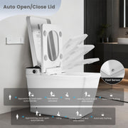 Awoco Smart Bidet Toilet, Smart Bidet with Toilet Built in, Heated Seat, Auto Open & Close Lid Seat, Foot Sensor Operation, Auto Flush, Warm Water & Dryer, Remote Control, LED Display