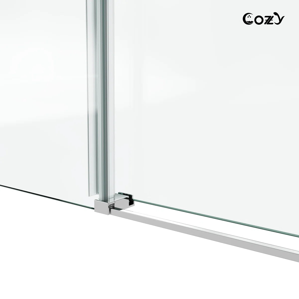 COZY 54" x 60" Frameless Sliding Tub Shower Door | 3/8" Tempered Glass
