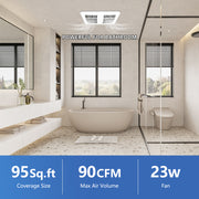 Awoco Bathroom Exhaust Fan 90 CFM, Powerful CFM, Ultra-Quiet Sone, Bathroom Ceiling Fan with duct size variation, ETL Certified Ventilation Fan