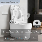 Awoco Smart Toilet with Bidet, Smart Bidet Toilet with Heated Seat, Auto Open Close, Foot Sensor, Auto Flush, Warm Water & Dryer, Remote Control, Digital Display, One Piece Toilet with Tank