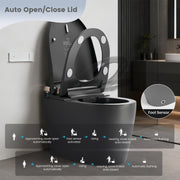 Awoco Smart Toilet with Bidet, One Piece Bidet Toilet with Heated Seat, Auto Open & Close Lid, Foot Sensor Flush, Warm Water Wash & Dryer, Wireless Remote, LED Display