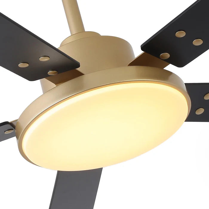 52" Vaczon Modern Ceiling Fan - Reversible Blades, LED Light & Remote