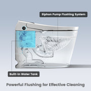 Awoco Smart Toilet with Bidet, One Piece Bidet Toilet with Heated Seat, Auto Open & Close Lid, Foot Sensor Flush, Warm Water Wash & Dryer, Wireless Remote, LED Display