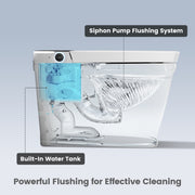 Awoco Smart Bidet Toilet, Smart Bidet with Toilet Built in, Heated Seat, Auto Open & Close Lid Seat, Foot Sensor Operation, Auto Flush, Warm Water & Dryer, Remote Control, LED Display