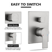 Rbrohant 10" Square Shower System - Rain Shower Head and Handheld, Rainfall Shower Head, Durable 304 Stainless Steel - All-In-One Shower System - Shower Faucet Set for Modern Bathroom Home