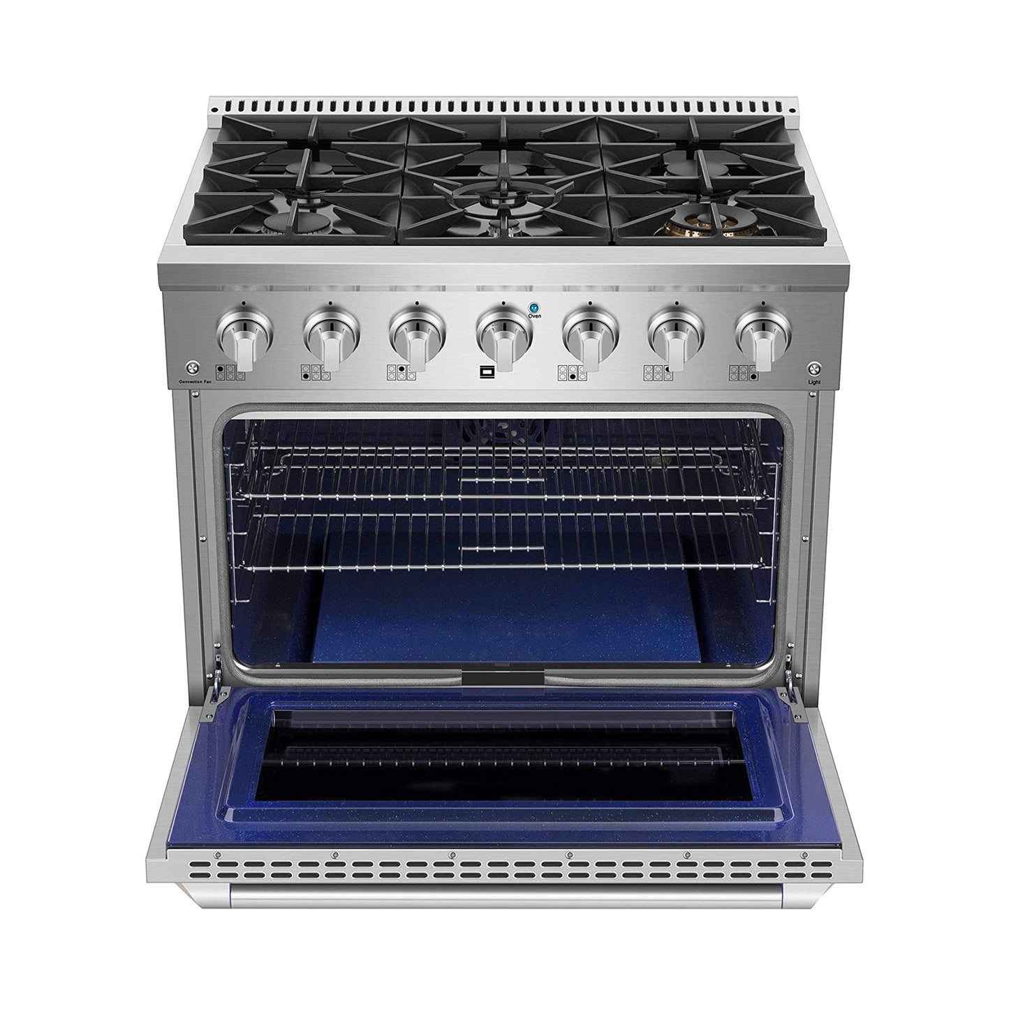 Awoco 36” Freestanding 6 Burners Range with 4.5 cu ft. Convection Oven and 2 Racks (Natural Gas)