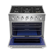 Awoco 36” Freestanding 6 Burners Range with 4.5 cu ft. Convection Oven and 2 Racks (Natural Gas)