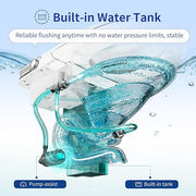 Smart Toilet with Auto Open Lid, UV Sterilization & Bidet - ADA Height, 1000 MAP Flush, Warm Air Dryer, Foot Sensor, Child Mode