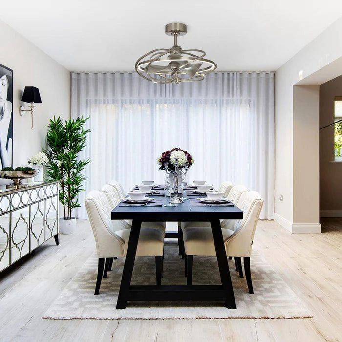 27" Bucholz Industrial Ceiling Fan - Brushed Nickel, DC Motor, Reversible