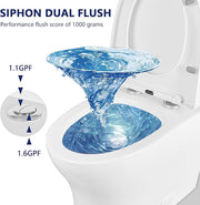 One-Piece Compact Elongated Toilet - Chair Height, Dual Flush 1000g MaP, Soft Close Seat, 12" Rough-In