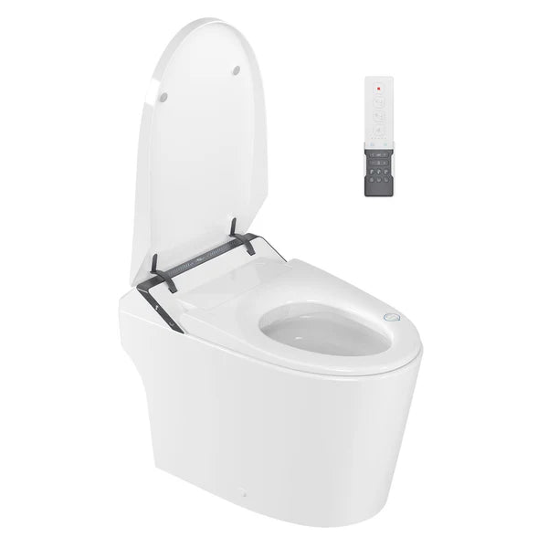 Tankless Smart Bidet Toilet - Auto Flush, ADA Height, Foam Shield, Heated Seat & Warm Air Dryer