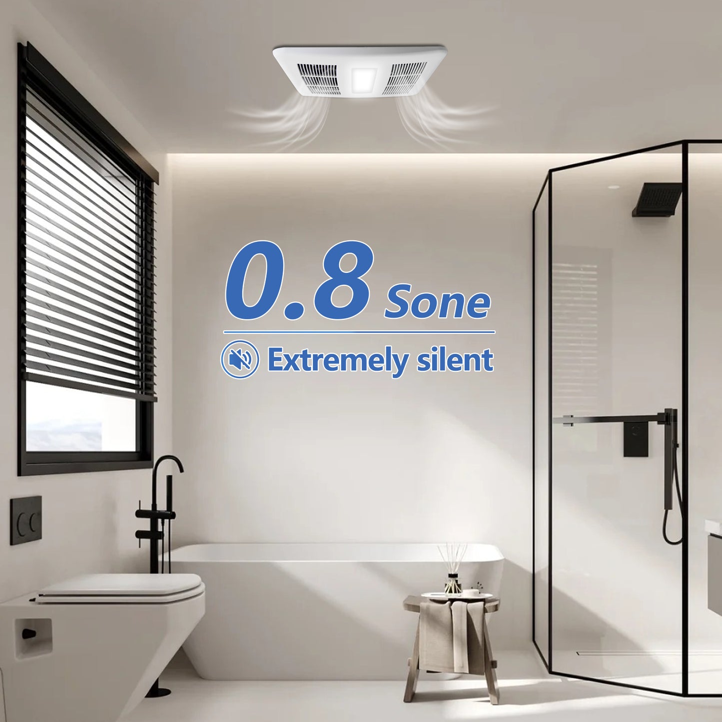 Awoco Bathroom Exhaust Fan 90 LED, Powerful CFM, Ultra-Quiet Sone, Bathroom Ceiling Fan with duct size variation, ETL Certified Ventilation Fan