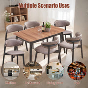 Dormily Dining Table Kitchen Table, Extendable Rectangular Dining Set with Natural Colour, Easy Assembly, Modern Dining Table Set for 6 People, Suitable for Living Room, Dining Room, Kitchen