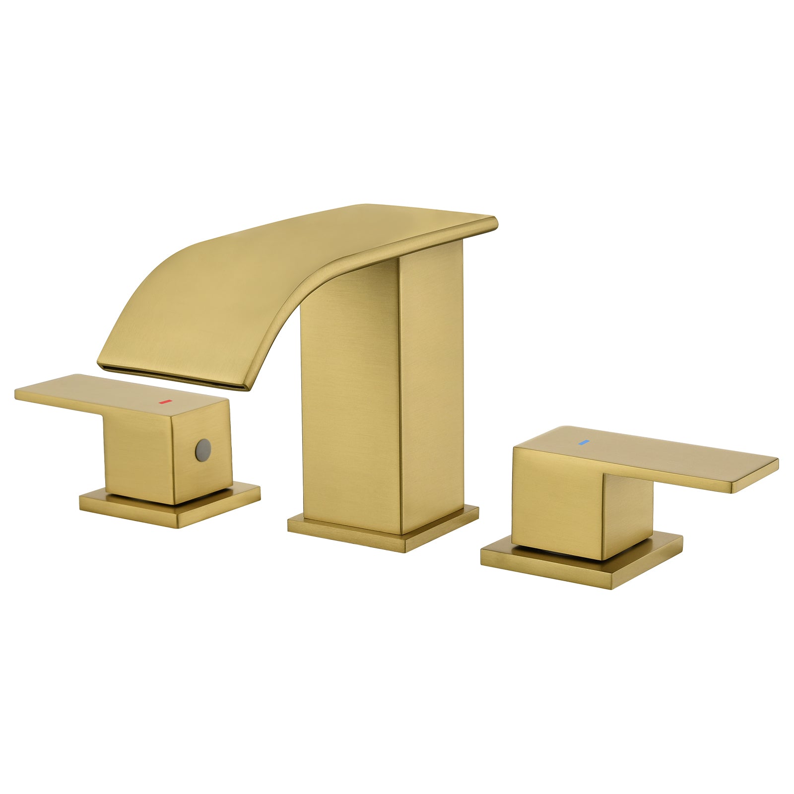 Leyso Bathroom Faucet 3 Hole, Widespread Waterfall Bathroom Sink Faucet with Pop-Up Drain & cUPC Hose Modern Two Handle Sink Faucet for Vanity Lavatory Restroom