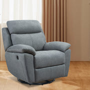 Dormily Recliner Chair for Adults, Ergonomic 270 Degree Swivel Power Recliner, Adjustable Modern Swivel Chair with Thick Seat Cushion and Backrest for Living Room, Bedroom, Nursery (Grey Green)