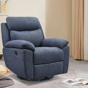 Dormily Recliner Chair for Adults, Ergonomic 270 Degree Swivel Power Recliner, Adjustable Modern Swivel Chair with Thick Seat Cushion and Backrest for Living Room, Bedroom, Nursery (Navy Blue)