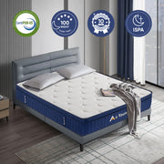 AirYoung King Mattress - Midium Firm, Hybrid Mattress with Zero Pressure Memory Foam & 7-Zone Pocketed Coils for Pressure Relief, Motion isolation, CertiPUR-US Certified